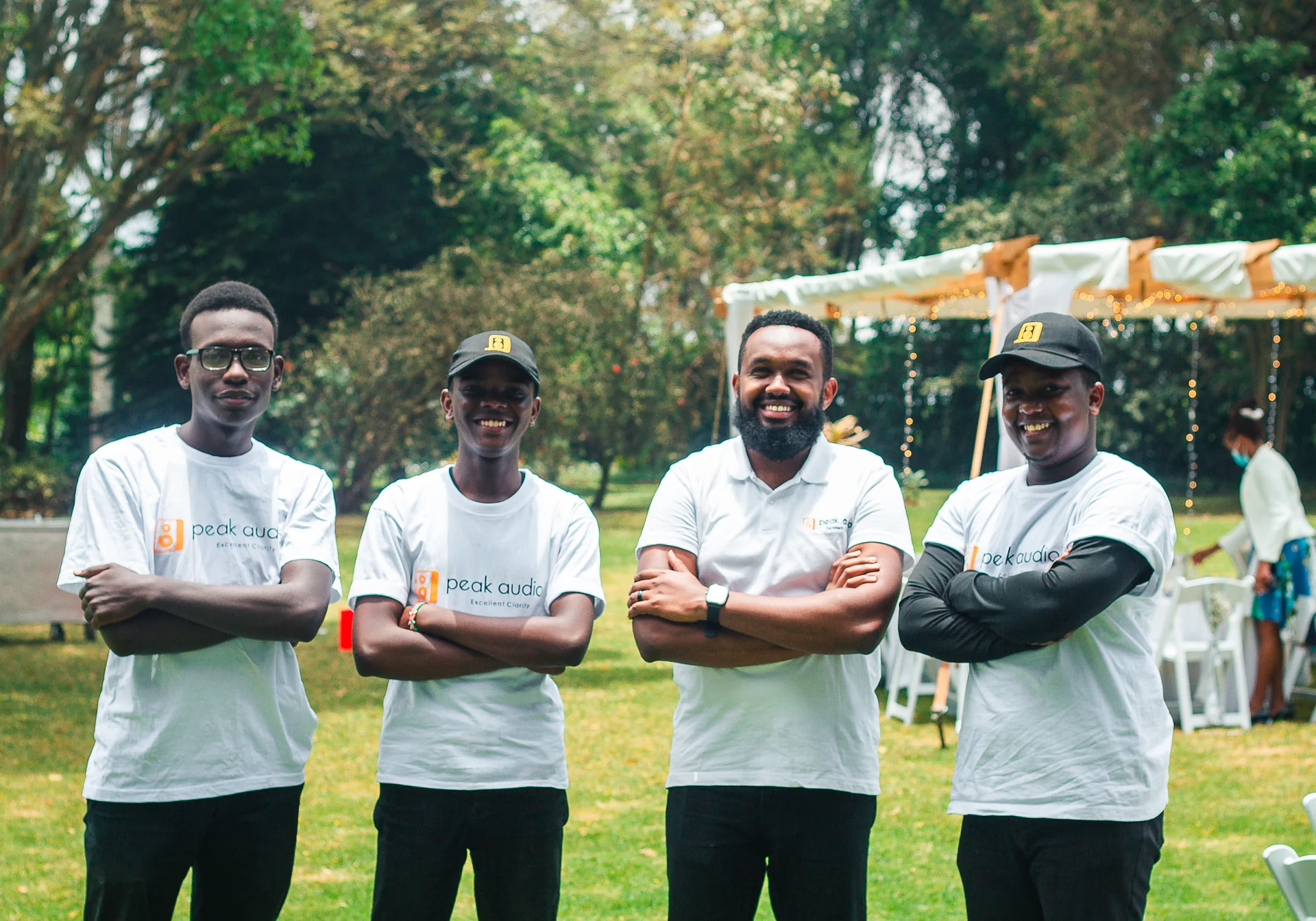 Peak Experience team members at an outdoor event in Kenya